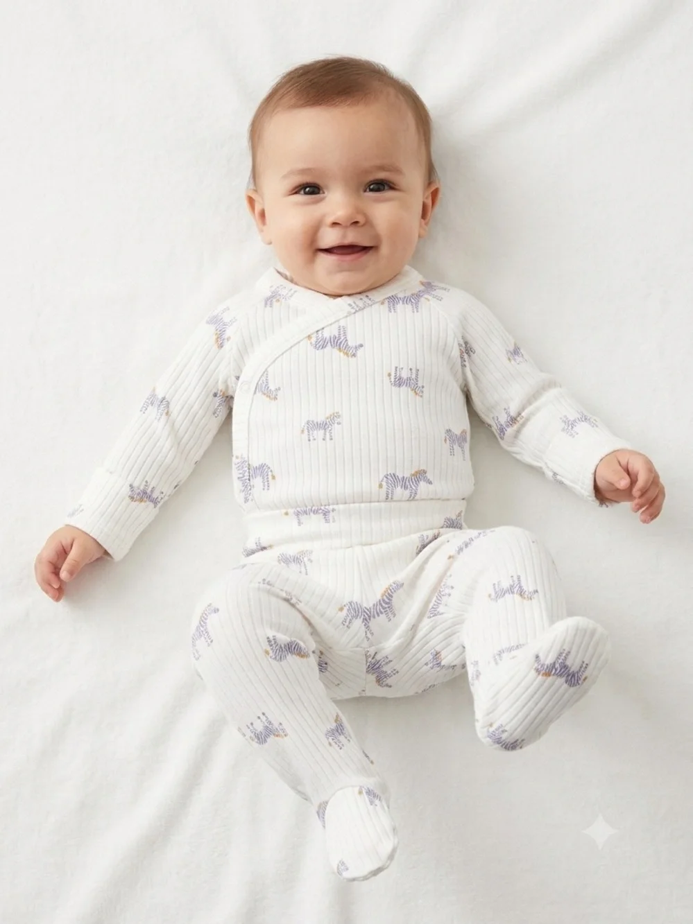 🎉(Preemie) Carter’s Ribbed Zebra 2 PC Set